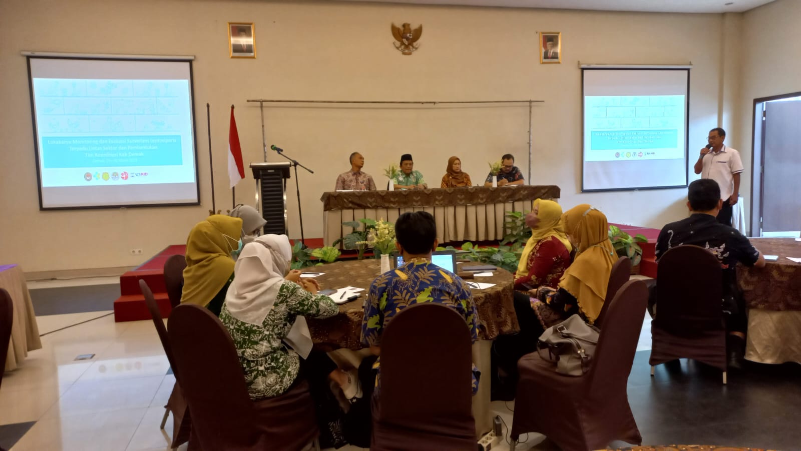 Lokakarya Monev Pilot Surveilans Leptospirosis Terpadu dan Pembentukan Tim Koordinasi 
Kabupaten Demak